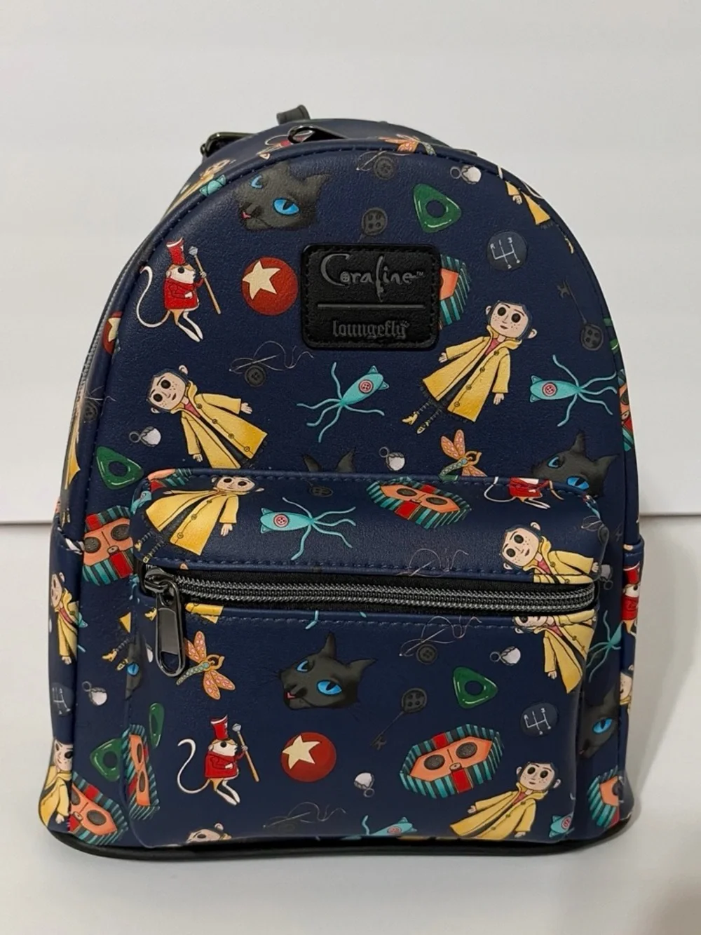 Loungefly Navy Coraline Pattern Kids Mini Backpack